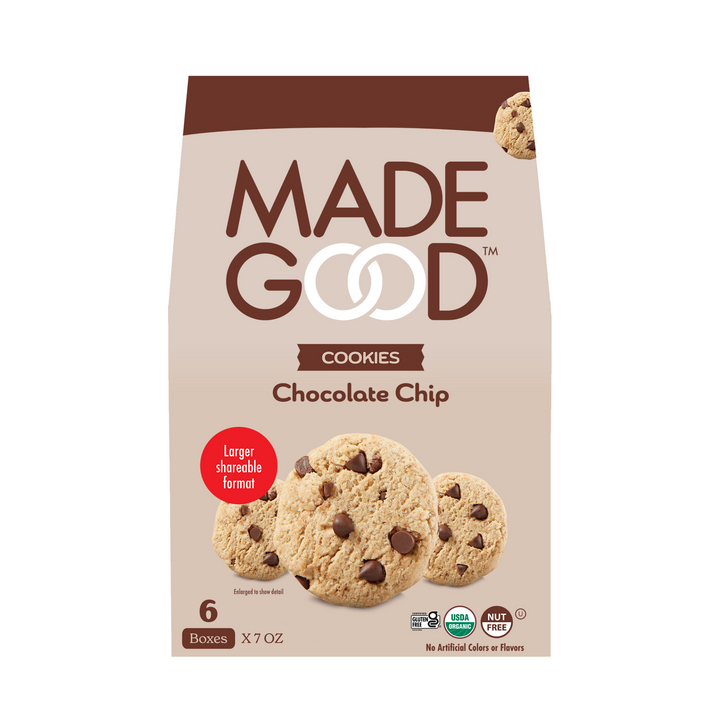 6 boxes of MadeGood chocolate chip cookies