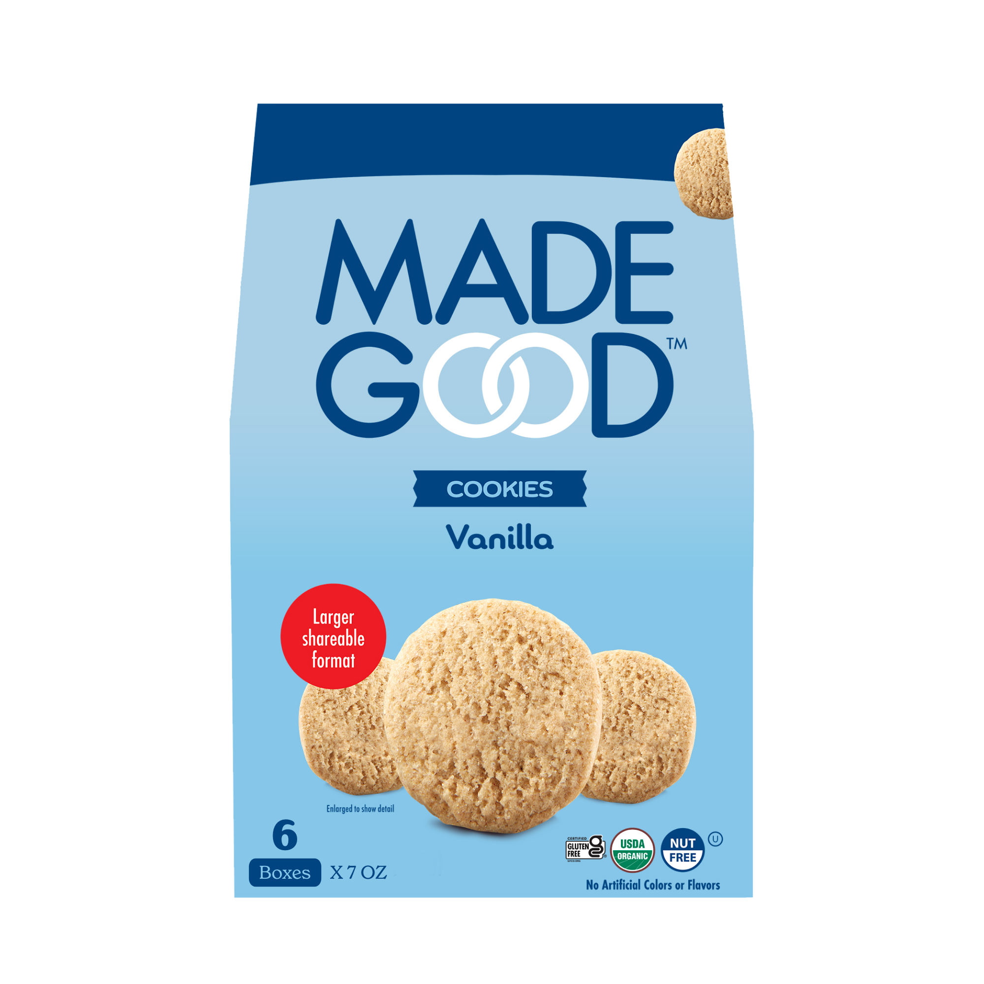 NEW! MadeGood Vanilla Crunchy Cookies (Value 6 Pack) MadeGoodFoodsUSA