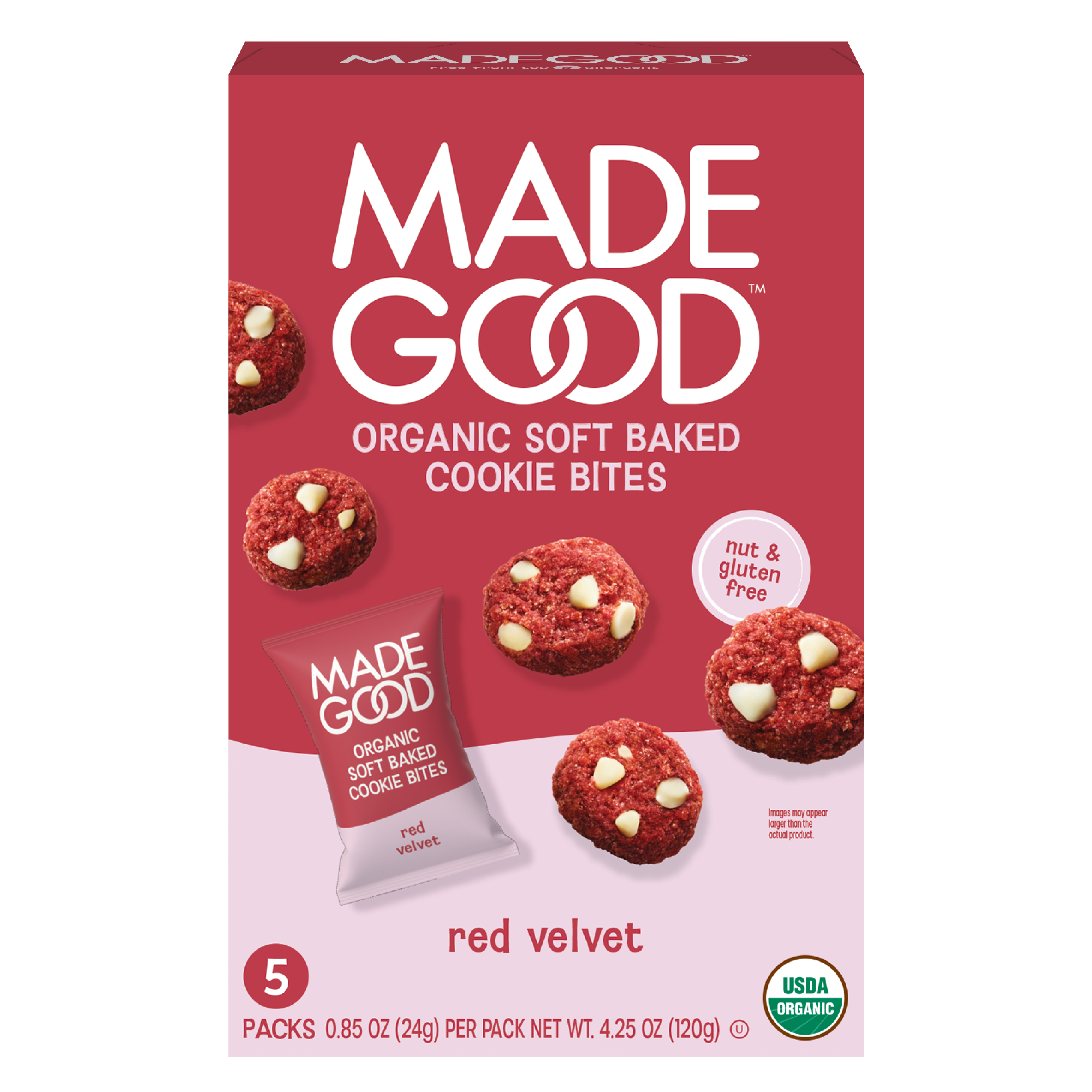 MadeGood Red Velvet Soft Baked Mini Cookies | Organic, non-GMO