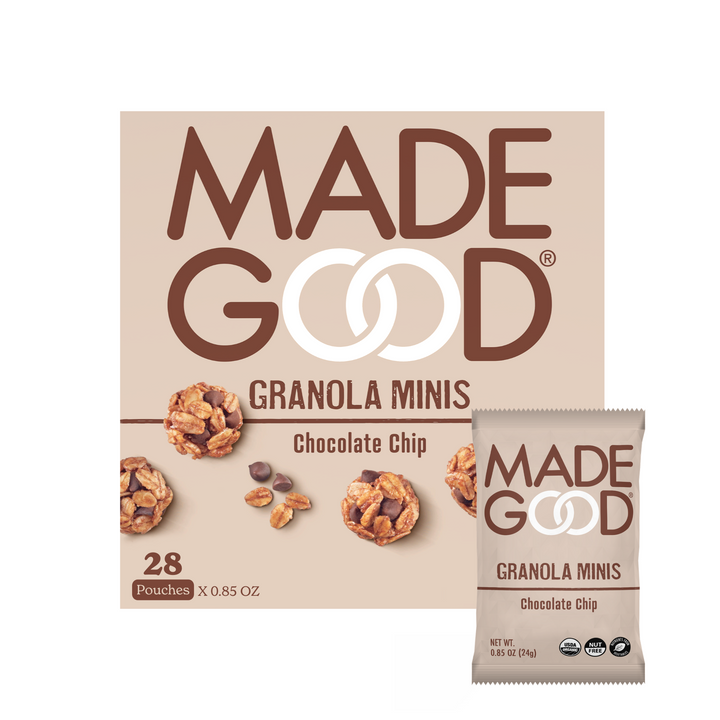 28 pouches of MadeGood chocolate chip granola minis
