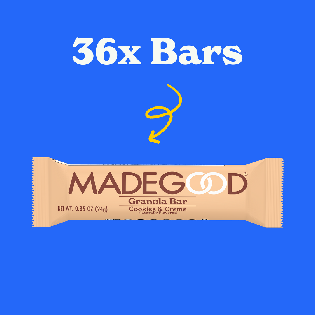 36 bars of MadeGood cookies & creme granola bar