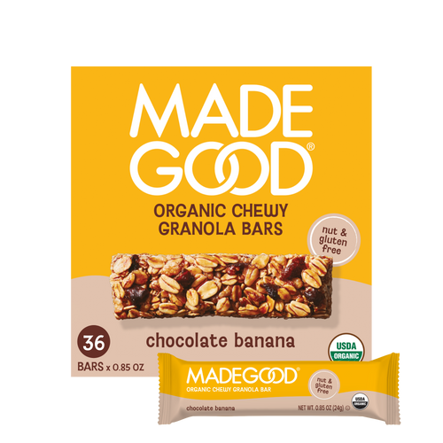 36 units of MadeGood chocolate banana granola bars