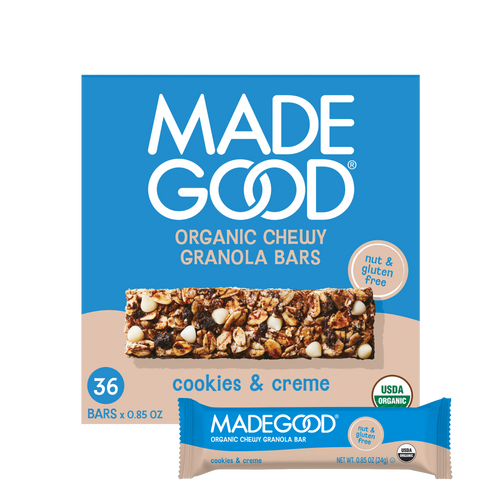 36 bars of MadeGood cookies & creme granola bar