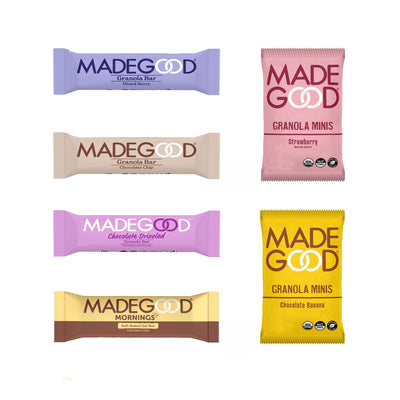 Variety Pack tile showing an assortment of Sweet and Salty MadeGood snacks
