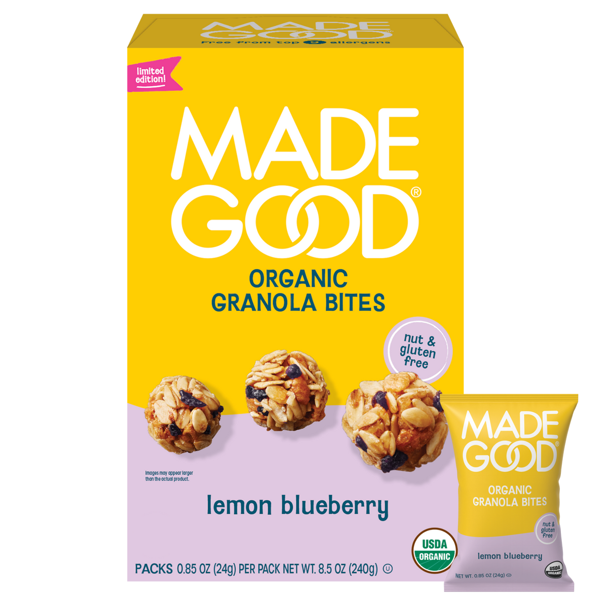 Lemon Blueberry Granola Bites