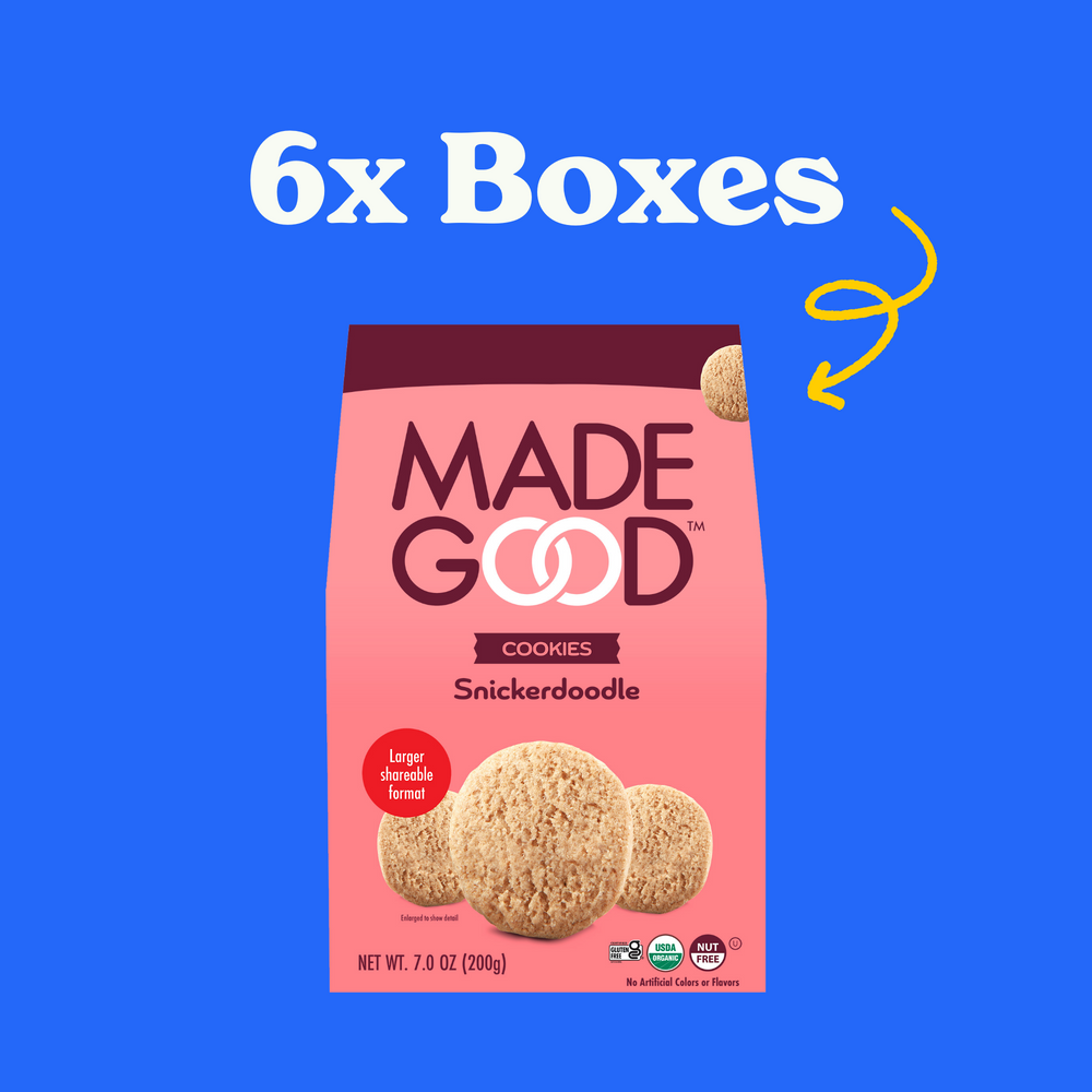6 boxes of MadeGood Snickerdoodle cookies