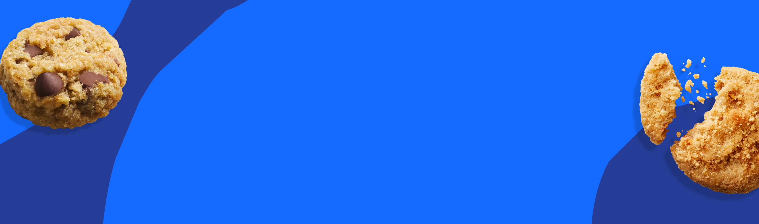 Cookies with chocolate chips on a green abstract background.