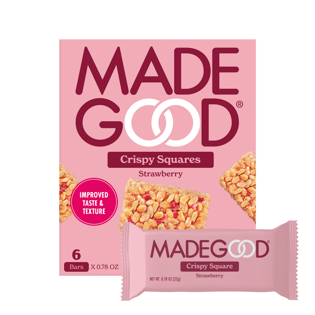 Box of MadeGood Strawberry Crispy Squares