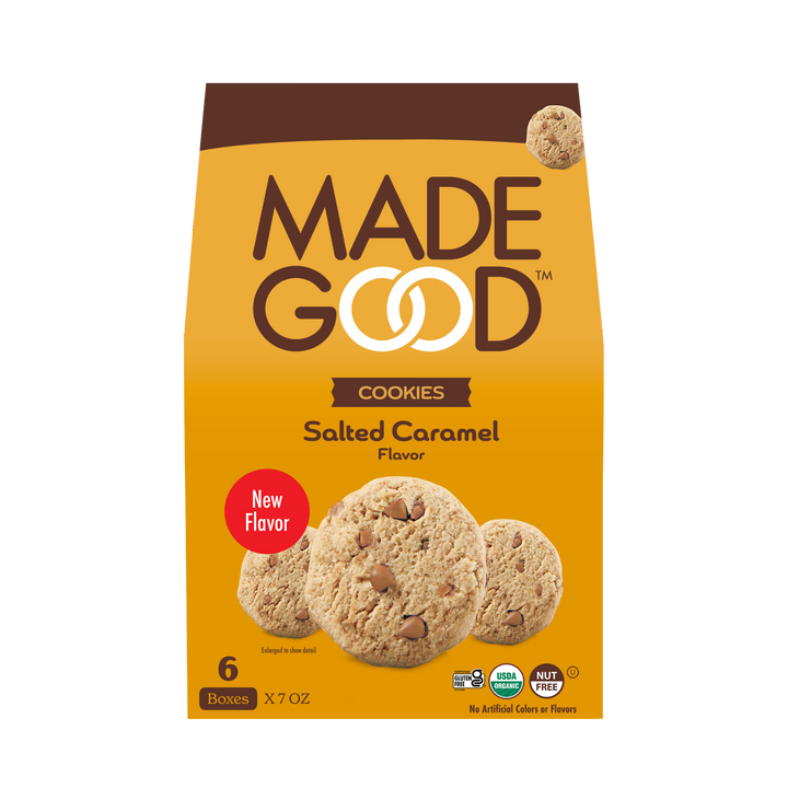 Box of MadeGood Salted Caramel Cookies