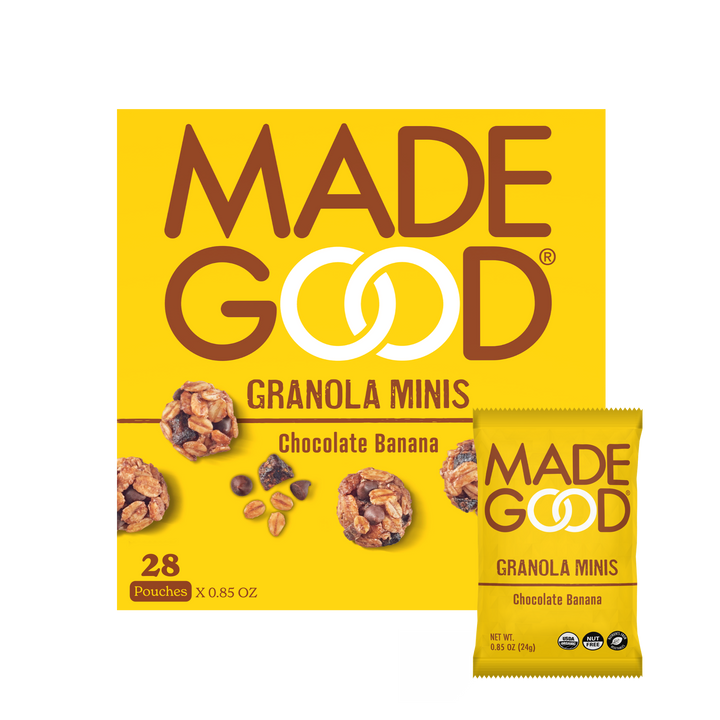 28 pouches of chocolate banana granola minis