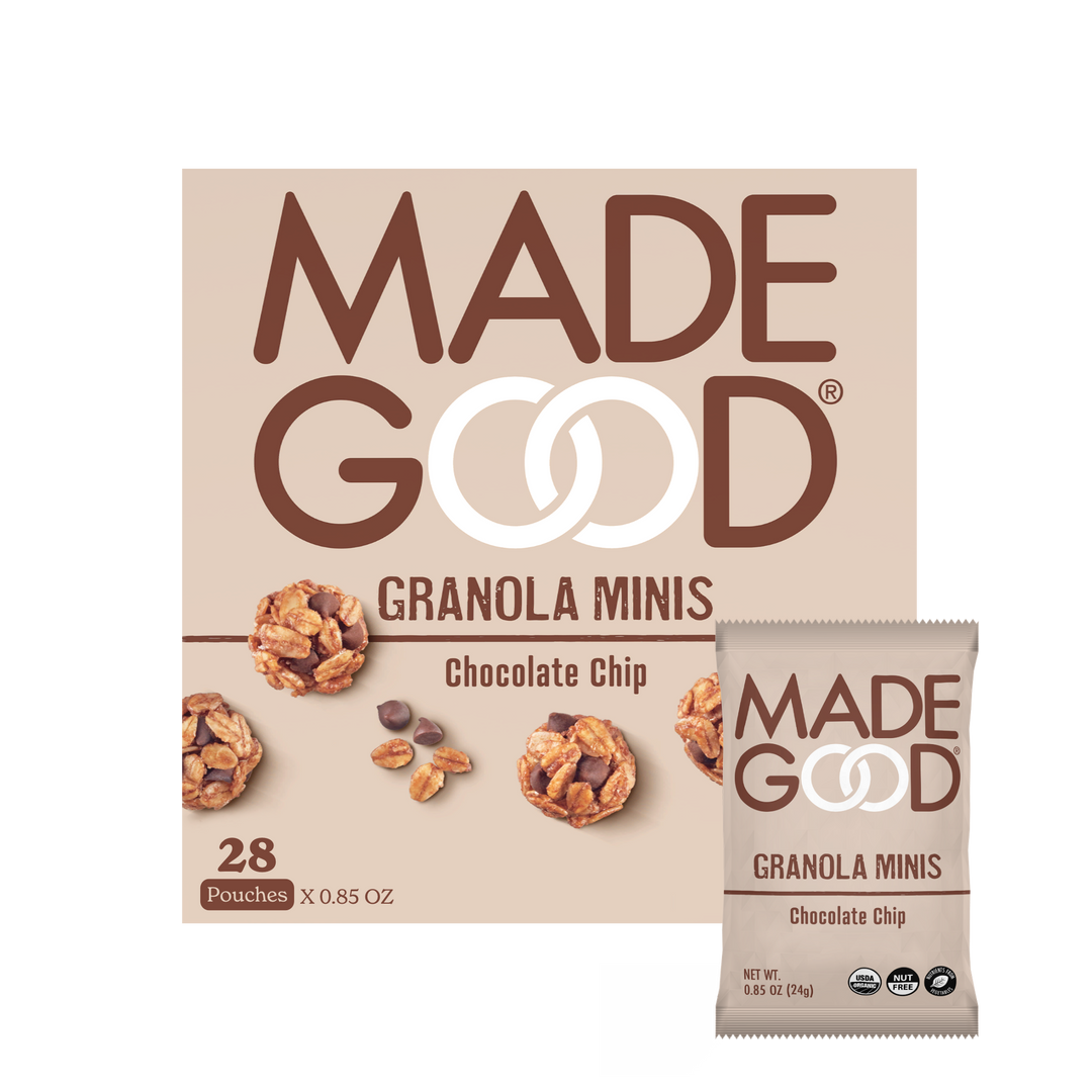 28 pouches of MadeGood chocolate chip granola minis