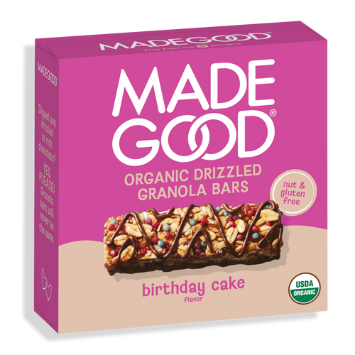 Birthday Cake Drizzled Granola Bars