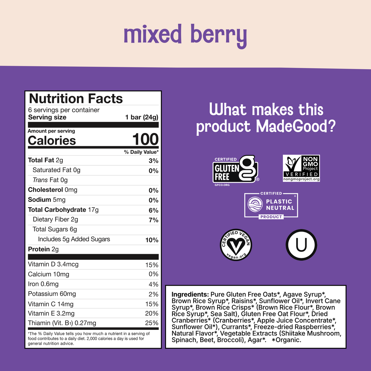 Mixed Berry Granola Bars