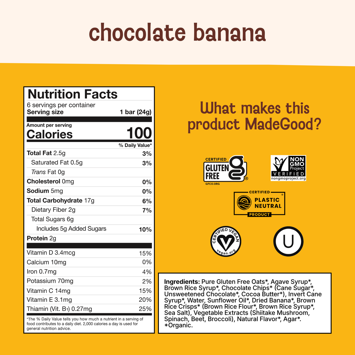 Chocolate Banana Granola Bars