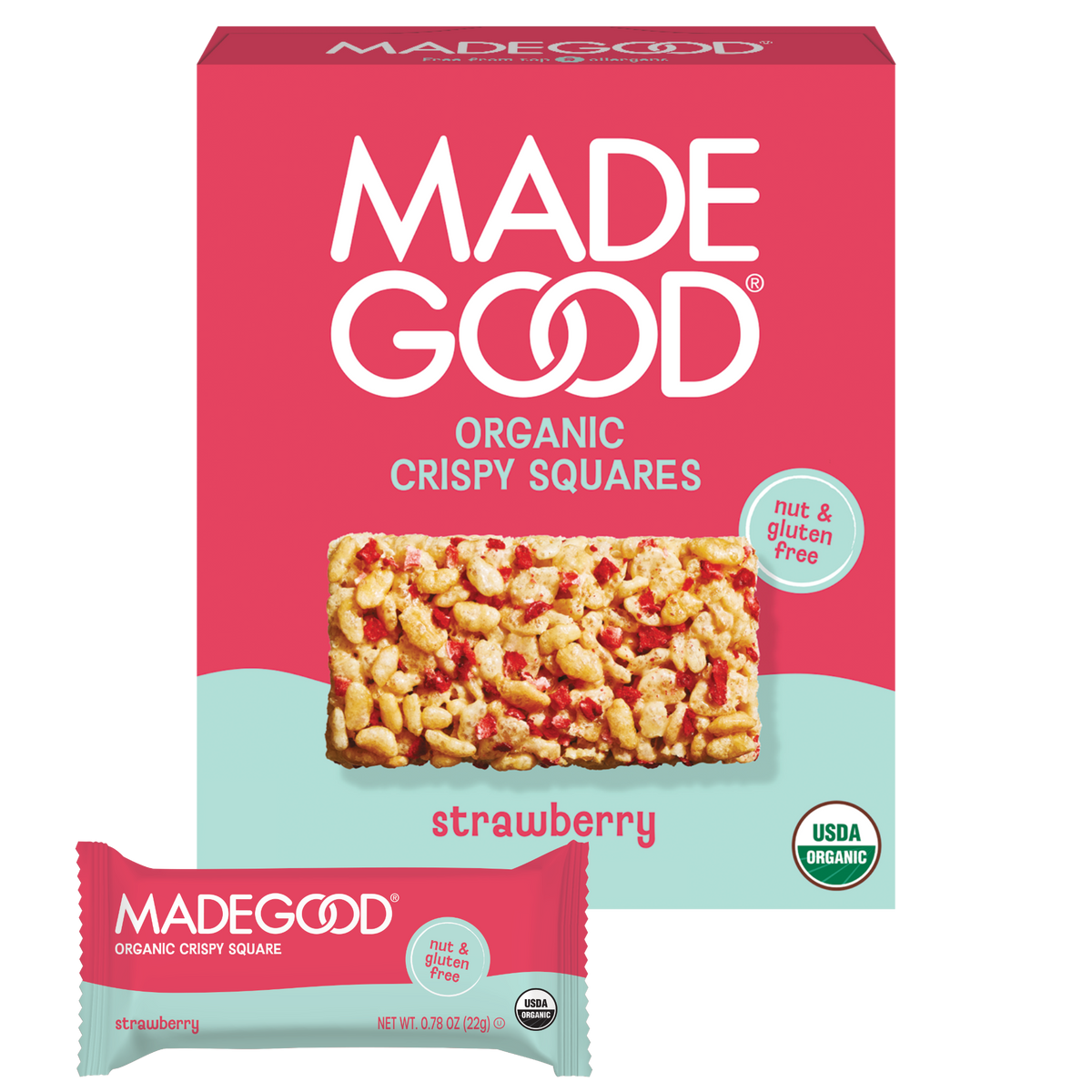 MadeGood Strawberry Crispy Squares