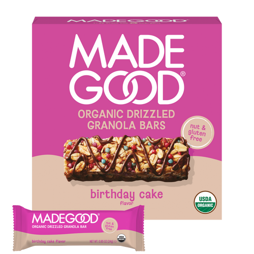 Birthday Cake Drizzled Granola Bars