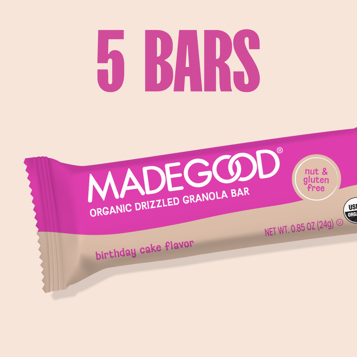 Birthday Cake Drizzled Granola Bars