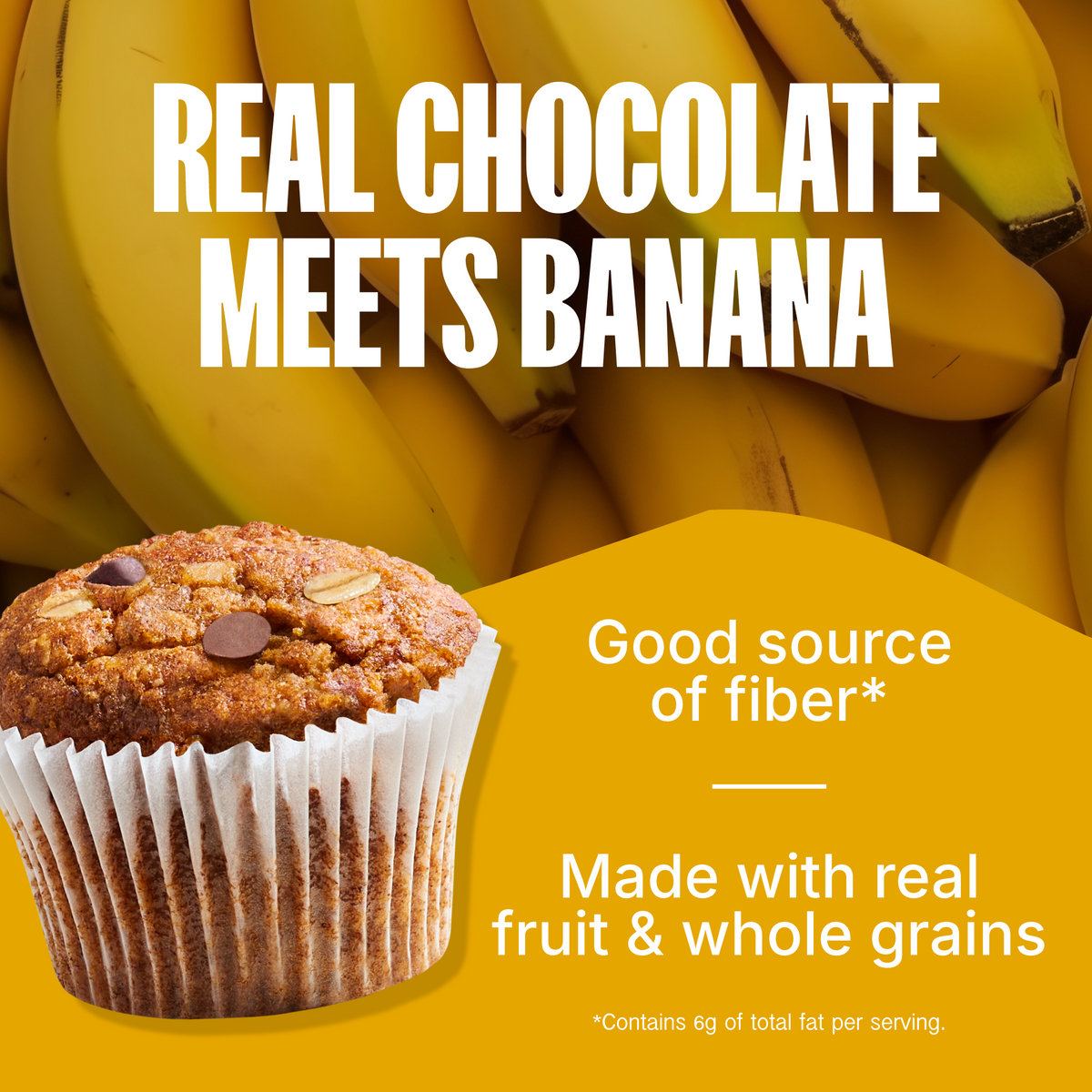 Banana Chocolate Chip Organic Baked Oat Cups