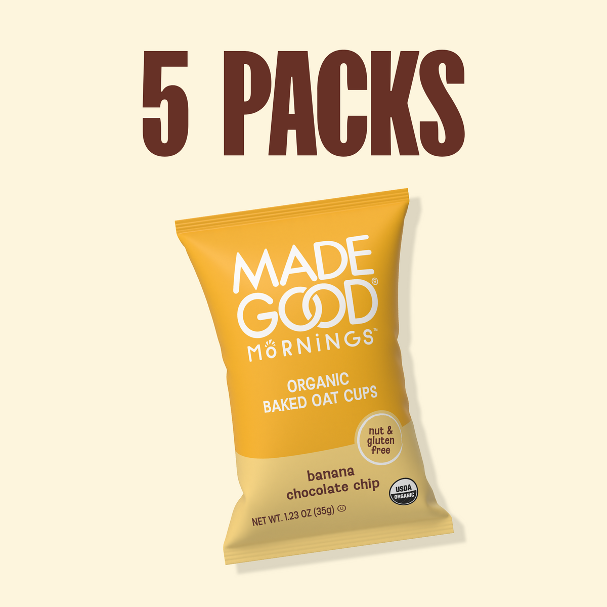 Banana Chocolate Chip Organic Baked Oat Cups