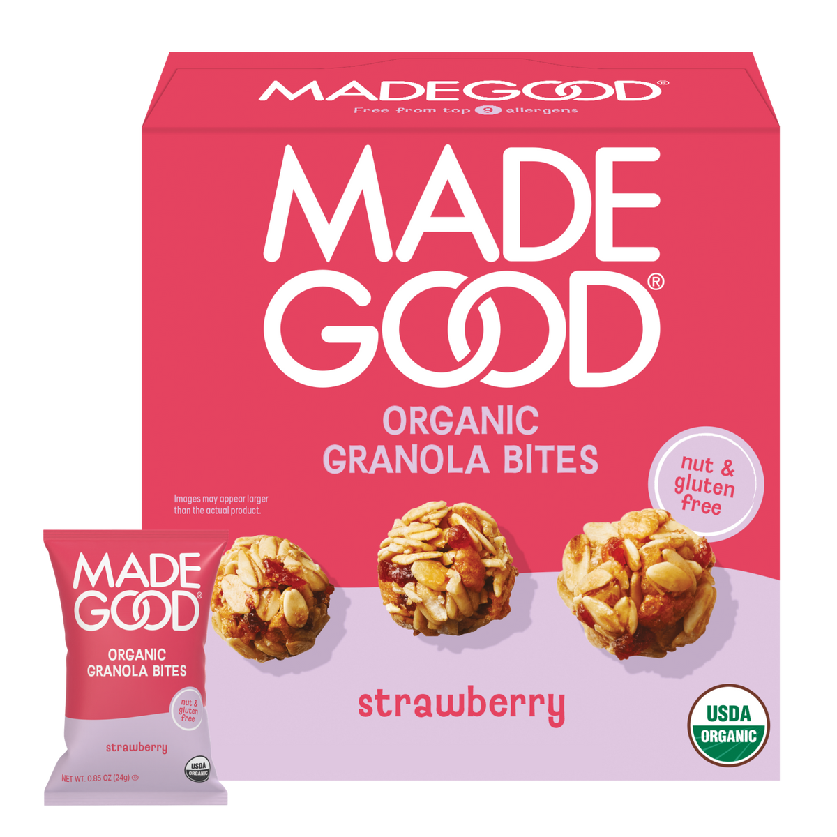 MadeGood Strawberry Granola Bites