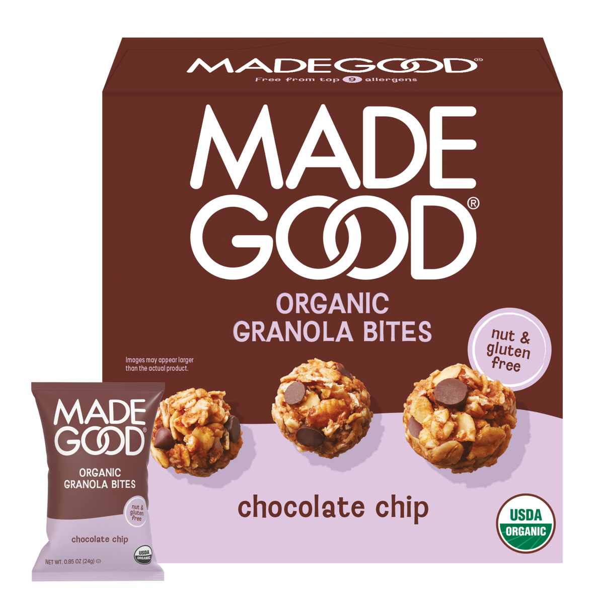 MadeGood Chocolate Chip Granola Bites package