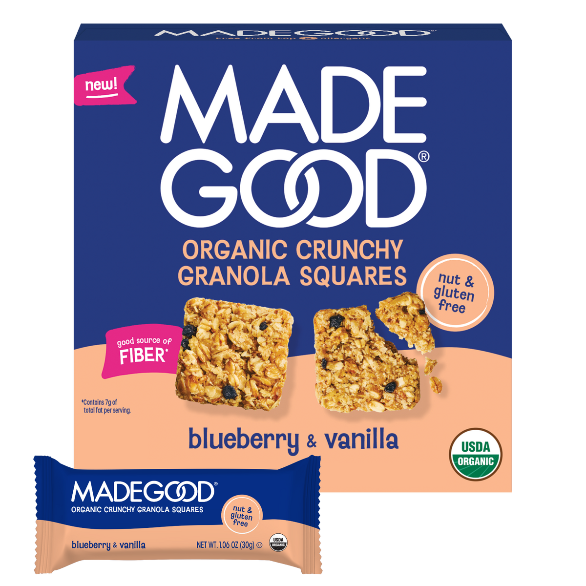 MadeGood MadeGood Organic Crunchy Granola Squares Blueberry & Vanilla — product image