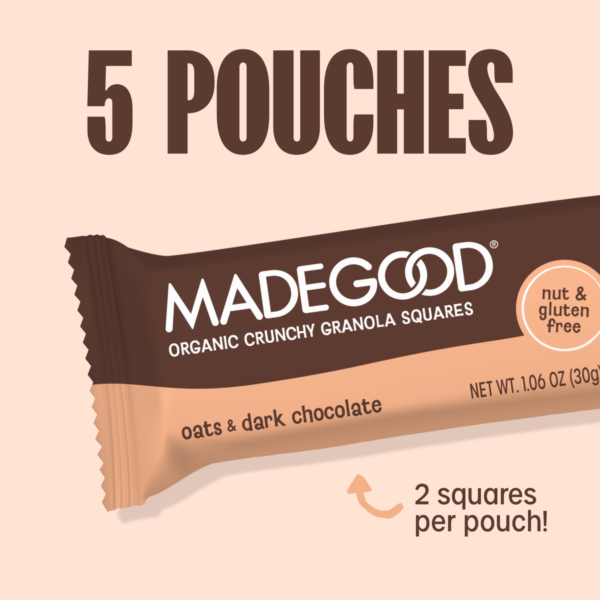 Crunchy Granola Squares - Oats & Dark Chocolate