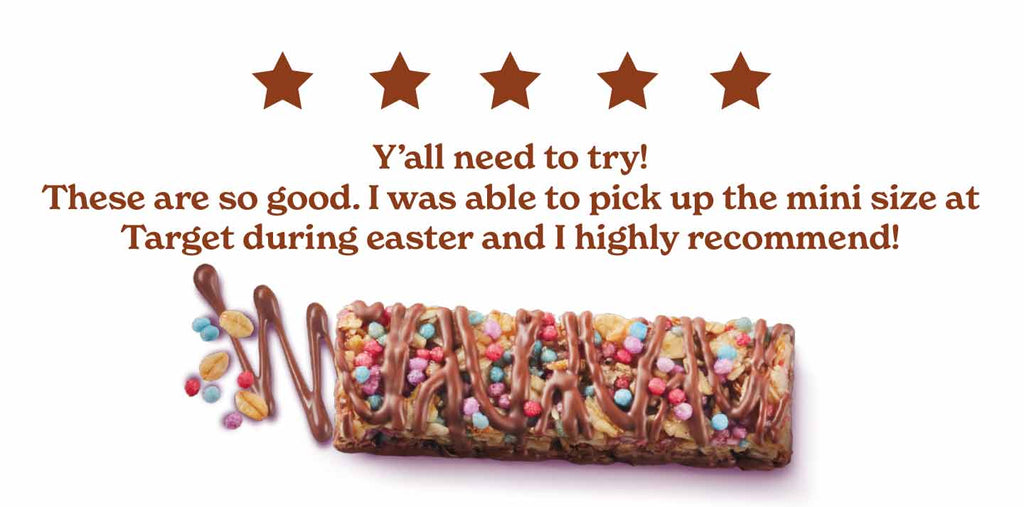 5 start review "Y'all need to try! These are so good. I was able to pick up the mini size at Target during easter and I highly recommend." 