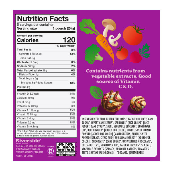 Nutrition facts 120 calories per serving